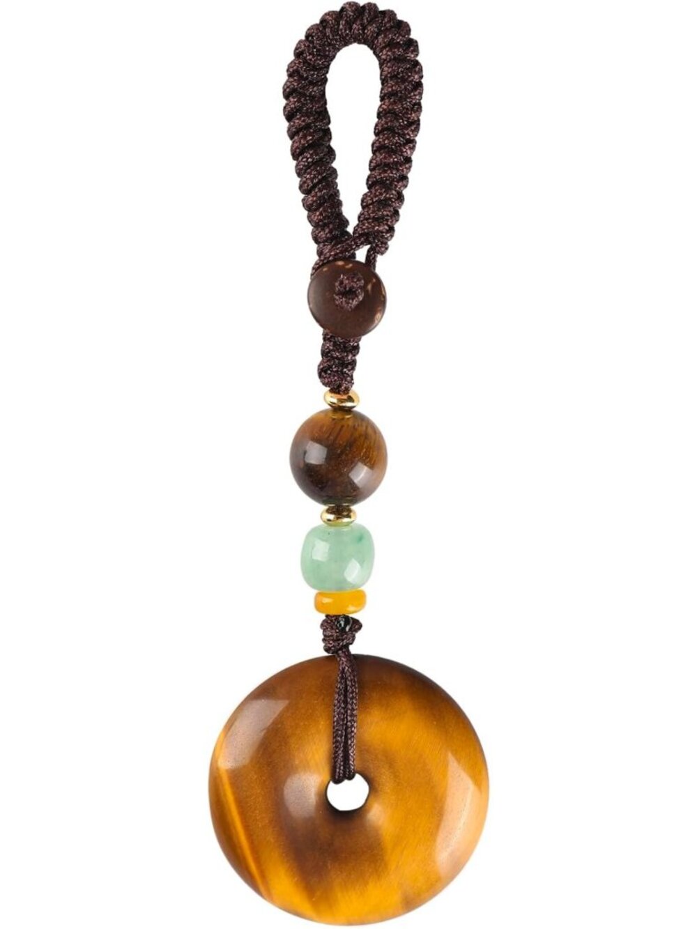 Handmade Good Luck Keychain for Women | Openable Knot & Jade Charms | Lucky Gift